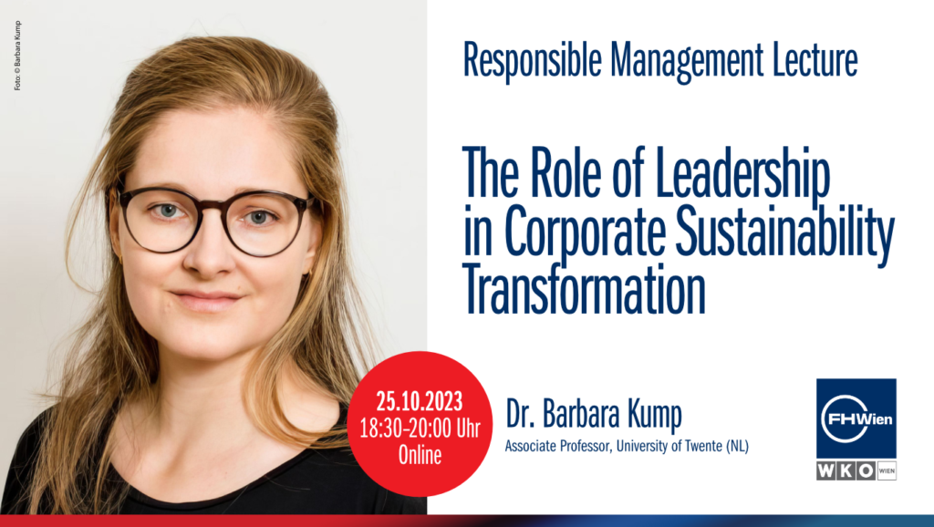 1. Responsible Management Lecture des Institutes for Business Ethics & Sustainable Strategy mit Barbara Kump