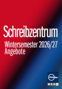 Titelseite mit Aufschrift "Schreibzentrum Wintersemester 2026/27 Angebote"